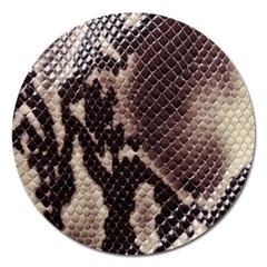 Snake Skin, Reptile Skin, Snake Skin Textures, Brown Snake Magnet 5  (round) by kyorashop23