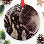 Snake Skin, Reptile Skin, Snake Skin Textures, Brown Snake Round Ornament (Two Sides) Back