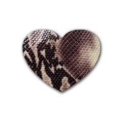 Snake Skin, Reptile Skin, Snake Skin Textures, Brown Snake Rubber Coaster (heart) by kyorashop23