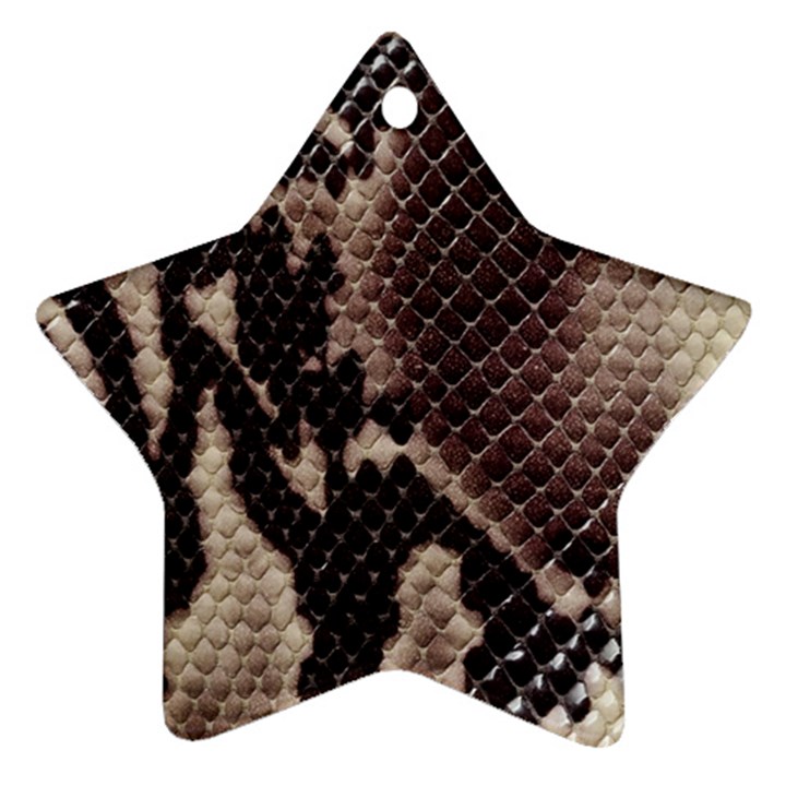 Snake Skin, Reptile Skin, Snake Skin Textures, Brown Snake Star Ornament (Two Sides)