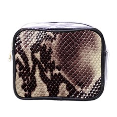 Snake Skin, Reptile Skin, Snake Skin Textures, Brown Snake Mini Toiletries Bag (one Side) by kyorashop23