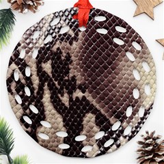 Snake Skin, Reptile Skin, Snake Skin Textures, Brown Snake Round Filigree Ornament (two Sides)