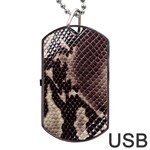 Snake Skin, Reptile Skin, Snake Skin Textures, Brown Snake Dog Tag USB Flash (Two Sides) Front