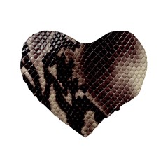 Snake Skin, Reptile Skin, Snake Skin Textures, Brown Snake Standard 16  Premium Heart Shape Cushions by kyorashop23