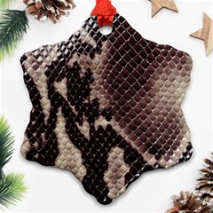 Snake Skin, Reptile Skin, Snake Skin Textures, Brown Snake Snowflake Ornament (two Sides)