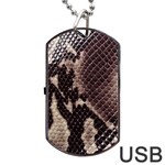 Snake Skin, Reptile Skin, Snake Skin Textures, Brown Snake Dog Tag USB Flash (Two Sides) Back