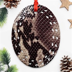 Snake Skin, Reptile Skin, Snake Skin Textures, Brown Snake Oval Filigree Ornament (two Sides)