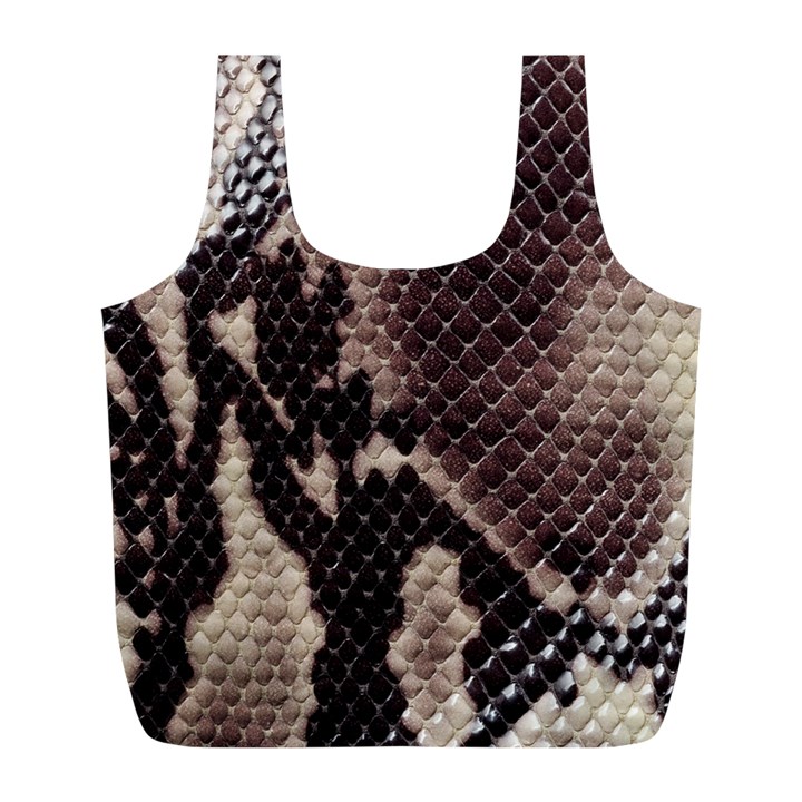 Snake Skin, Reptile Skin, Snake Skin Textures, Brown Snake Full Print Recycle Bag (L)