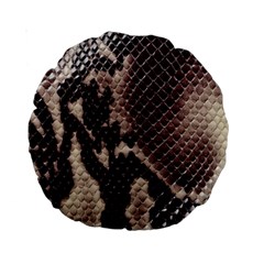 Snake Skin, Reptile Skin, Snake Skin Textures, Brown Snake Standard 15  Premium Round Cushions by kyorashop23