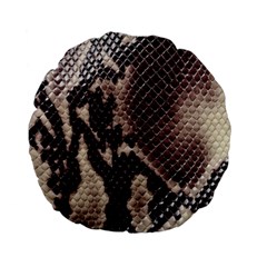 Snake Skin, Reptile Skin, Snake Skin Textures, Brown Snake Standard 15  Premium Flano Round Cushions by kyorashop23