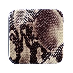 Snake Skin, Reptile Skin, Snake Skin Textures, Brown Snake Square Metal Box (black) by kyorashop23