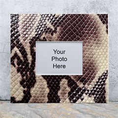 Snake Skin, Reptile Skin, Snake Skin Textures, Brown Snake White Wall Photo Frame 5  X 7  by kyorashop23