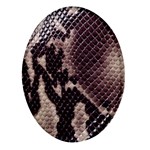 Snake Skin, Reptile Skin, Snake Skin Textures, Brown Snake Oval Glass Fridge Magnet (4 pack) Front