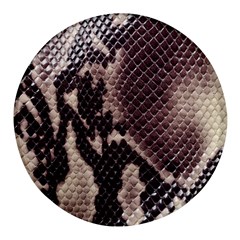 Snake Skin, Reptile Skin, Snake Skin Textures, Brown Snake Round Glass Fridge Magnet (4 Pack) by kyorashop23