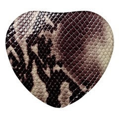 Snake Skin, Reptile Skin, Snake Skin Textures, Brown Snake Heart Glass Fridge Magnet (4 Pack) by kyorashop23