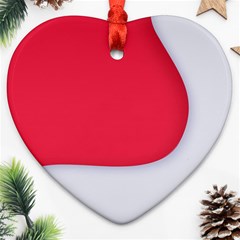 White Red Ripples Ornament (heart)