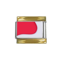 White Red Ripples Gold Trim Italian Charm (9mm) by kyorashop23