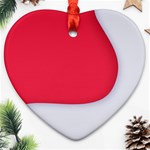 White Red Ripples Heart Ornament (Two Sides) Front