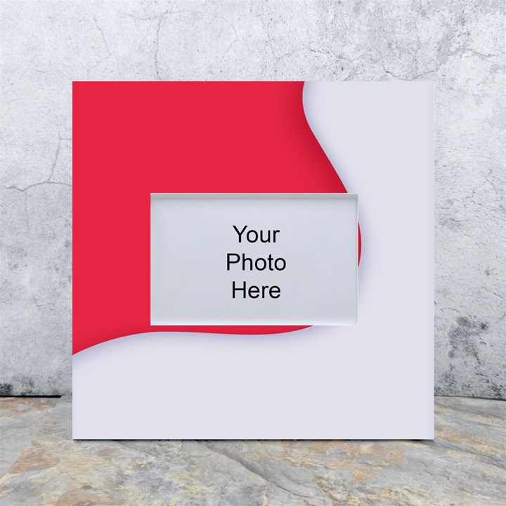 White Red Ripples White Box Photo Frame 4  x 6 