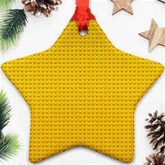 Yellow Lego Texture, Macro, Yellow Dots Background Ornament (star)