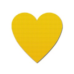 Yellow Lego Texture, Macro, Yellow Dots Background Heart Magnet by kyorashop23