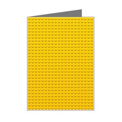 Yellow Lego Texture, Macro, Yellow Dots Background Mini Greeting Card by kyorashop23