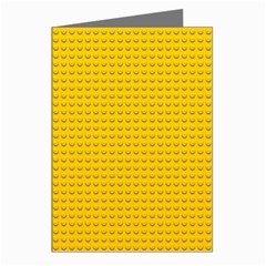 Yellow Lego Texture, Macro, Yellow Dots Background Greeting Cards (pkg Of 8)