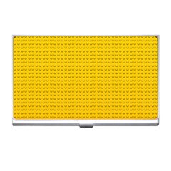 Yellow Lego Texture, Macro, Yellow Dots Background Business Card Holder by kyorashop23