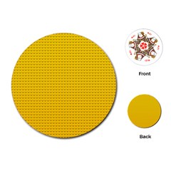 Yellow Lego Texture, Macro, Yellow Dots Background Playing Cards Single Design (round)