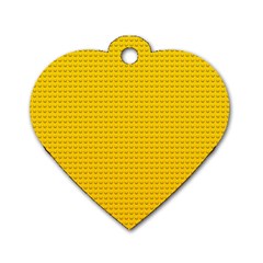 Yellow Lego Texture, Macro, Yellow Dots Background Dog Tag Heart (one Side) by kyorashop23