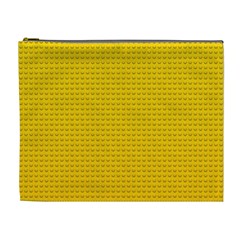 Yellow Lego Texture, Macro, Yellow Dots Background Cosmetic Bag (xl) by kyorashop23