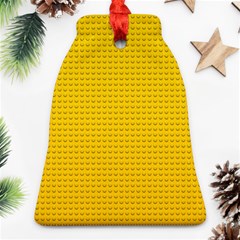 Yellow Lego Texture, Macro, Yellow Dots Background Bell Ornament (two Sides)