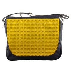 Yellow Lego Texture, Macro, Yellow Dots Background Messenger Bag by kyorashop23