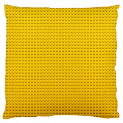 Yellow Lego Texture, Macro, Yellow Dots Background Large Cushion Case (two Sides) by kyorashop23