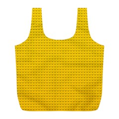 Yellow Lego Texture, Macro, Yellow Dots Background Full Print Recycle Bag (l) by kyorashop23