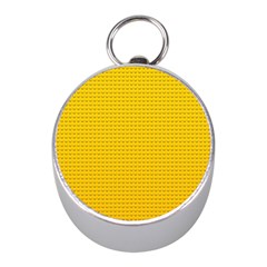 Yellow Lego Texture, Macro, Yellow Dots Background Mini Silver Compasses by kyorashop23