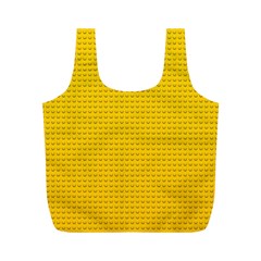 Yellow Lego Texture, Macro, Yellow Dots Background Full Print Recycle Bag (m) by kyorashop23