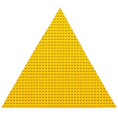 Yellow Lego Texture, Macro, Yellow Dots Background Wooden Puzzle Triangle