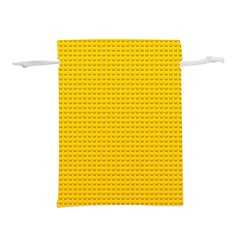 Yellow Lego Texture, Macro, Yellow Dots Background Lightweight Drawstring Pouch (m) by kyorashop23