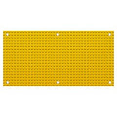 Yellow Lego Texture, Macro, Yellow Dots Background Banner And Sign 6  X 3  by kyorashop23