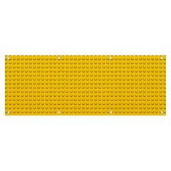 Yellow Lego Texture, Macro, Yellow Dots Background Banner And Sign 8  X 3  by kyorashop23