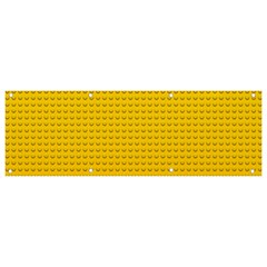 Yellow Lego Texture, Macro, Yellow Dots Background Banner And Sign 9  X 3 