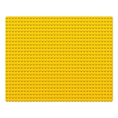 Yellow Lego Texture, Macro, Yellow Dots Background Premium Plush Fleece Blanket (large) by kyorashop23