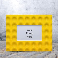 Yellow Lego Texture, Macro, Yellow Dots Background White Tabletop Photo Frame 4 x6  by kyorashop23