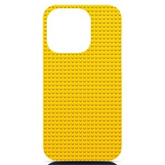 Yellow Lego Texture, Macro, Yellow Dots Background Iphone 14 Pro Black Uv Print Case by kyorashop23