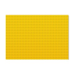 Yellow Lego Texture, Macro, Yellow Dots Background Crystal Sticker (a4) by kyorashop23