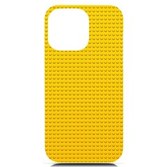 Yellow Lego Texture, Macro, Yellow Dots Background Iphone 14 Pro Max Black Uv Print Case by kyorashop23