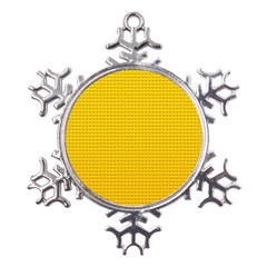 Yellow Lego Texture, Macro, Yellow Dots Background Metal Large Snowflake Ornament