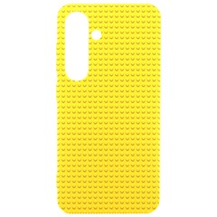 Yellow Lego Texture, Macro, Yellow Dots Background Samsung Galaxy S24 6 2 Inch Black Tpu Uv Case