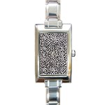 Zebra Skin, Vector Textures, White Black Background Rectangle Italian Charm Watch Front